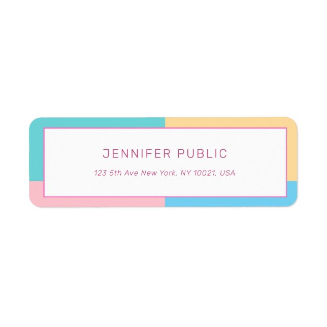Trendy Colourful Modern Template Return Address (Front)