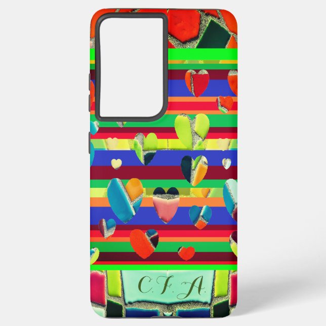 Trendy Colourful Mosaic Samsung Galaxy S21+ Case (Back)