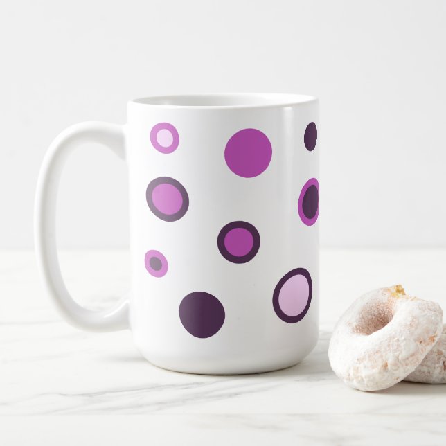 Trendy Colourful Polka Dot Coffee Cup (With Donut)