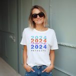 Trendy Colourful Rainbow Class 2023 Modern Graduat<br><div class="desc">Modern and stylish grad class of 2023 t-shirt. Design features "2023" repeating design in colourful rainbow colours. Personalize with graduate year and grad's name. A fun gift for the grad. Design by Moodthology Papery.</div>