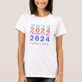 Trendy Colourful Rainbow Class 2023 Modern Graduat T-Shirt (Front)