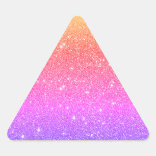 Trendy Colourful Rainbow Glitter  Triangle Sticker