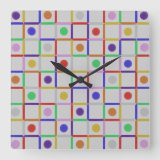 Trendy Colourful Square Wall Clock
