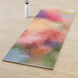 Trendy Colourful Template Abstract Art Blue Red Yoga Mat