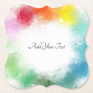 Trendy Colourful Template Custom Hand Script Paper Coaster