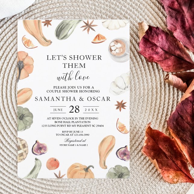 Trendy Colourful Watercolor Pumpkin | Autumn Vibes Invitation (Creator Uploaded)