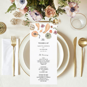 Trendy Colourful Watercolor Pumpkin   Autumn Vibes Menu