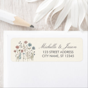 Trendy Colourful Wildflower Wedding Return Address