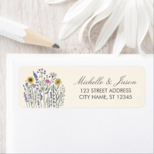 Trendy Colourful Wildflower Wedding Return Address
