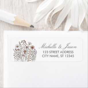 Trendy Colourful Wildflower Wedding Return Address