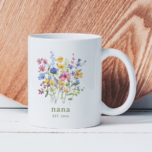 Trendy Colourful Wildflowers   Nana Coffee Mug