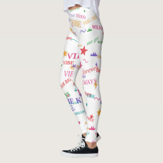 Trendy Colourful Y2K Typography & Inspirational Qu Leggings