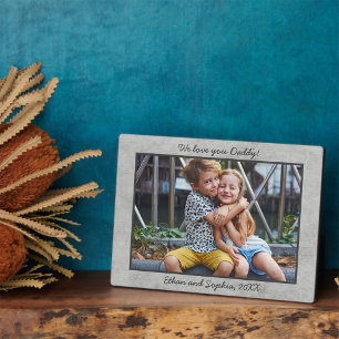 Trendy Concrete Personalized Name Photo Plaque