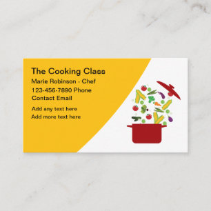 Trendy Cooking Class Chef Business Cards.  Card