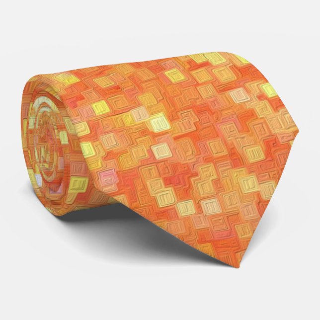 Trendy Cool Chic Unique Abstract Patterns Tie (Rolled)