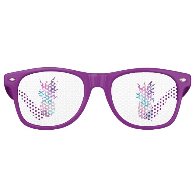 Trendy Cool  Colourful Pineapple Retro Sunglasses (Front)