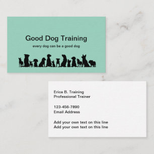 Trendy Cool Dog Trainer Modern Business Cards