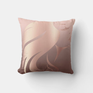 Trendy Cool Girl Face Silhouette Throw Pillow