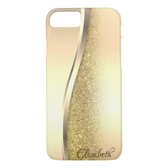Trendy Cool Gold Glitter - Personalized Case-Mate iPhone Case (Back)