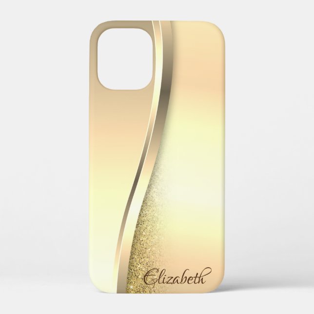Trendy Cool Gold Glitter - Personalized Case-Mate iPhone Case (Back)