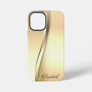 Trendy Cool Gold Glitter - Personalized iPhone 12 Mini Case