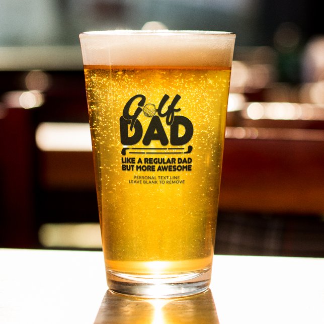 Trendy Cool "GOLF DAD" Typography Pint Glass (Creator Uploaded)