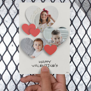 Trendy Cool Heart Photo Collage Greeting Card