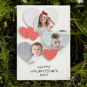 Trendy Cool Heart Photo Collage Greeting Card