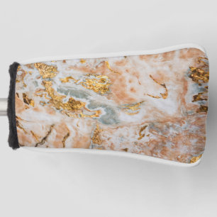 Trendy Cool Marble Gold Touch  Golf Head Cover