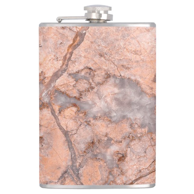Trendy Cool Marble Stone Texture Hip Flask (Front)