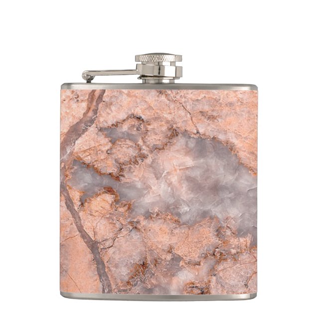 Trendy Cool Marble Stone Texture Hip Flask (Front)