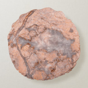 Trendy Cool Marble Stone Texture Round Pillow