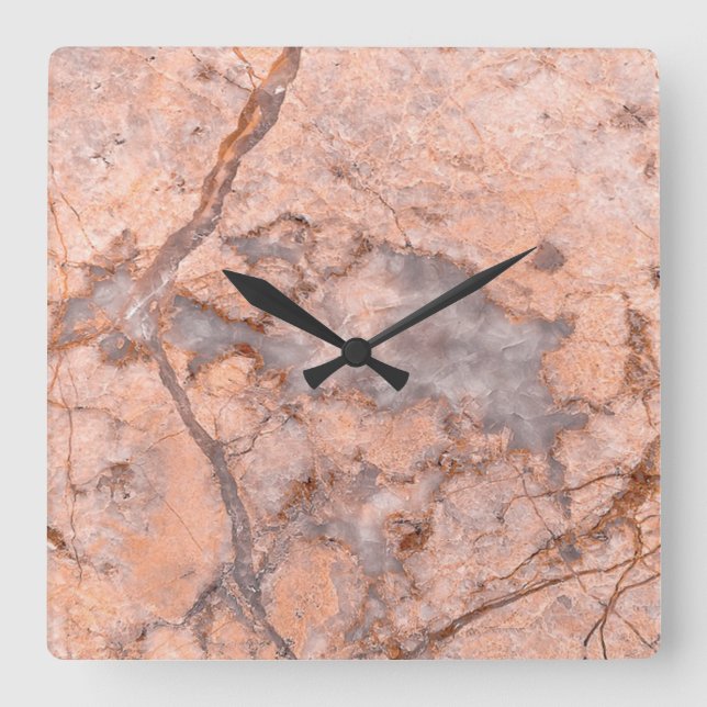 Trendy Cool Marble Stone Texture Square Wall Clock (Front)