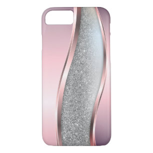 Trendy Cool Pink, Silver Glitter - Personalized Case-Mate iPhone Case
