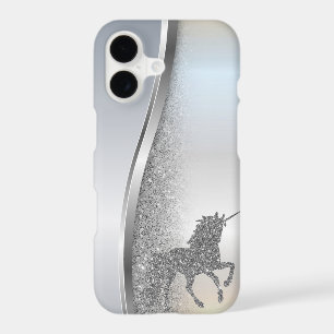 Trendy Cool Silver Glitter Unicorn - Personalized
