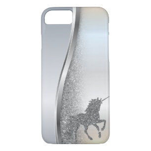 Trendy Cool Silver Glitter Unicorn - Personalized Case-Mate iPhone Case