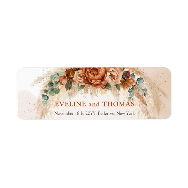 Trendy copper blush and burgundy flowers sage  (Front)