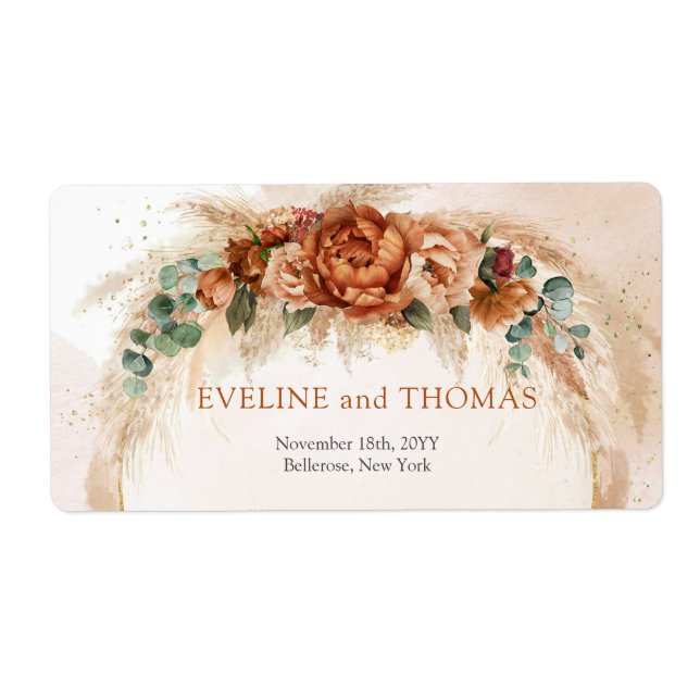 Trendy copper blush and burgundy flowers sage  (Front)