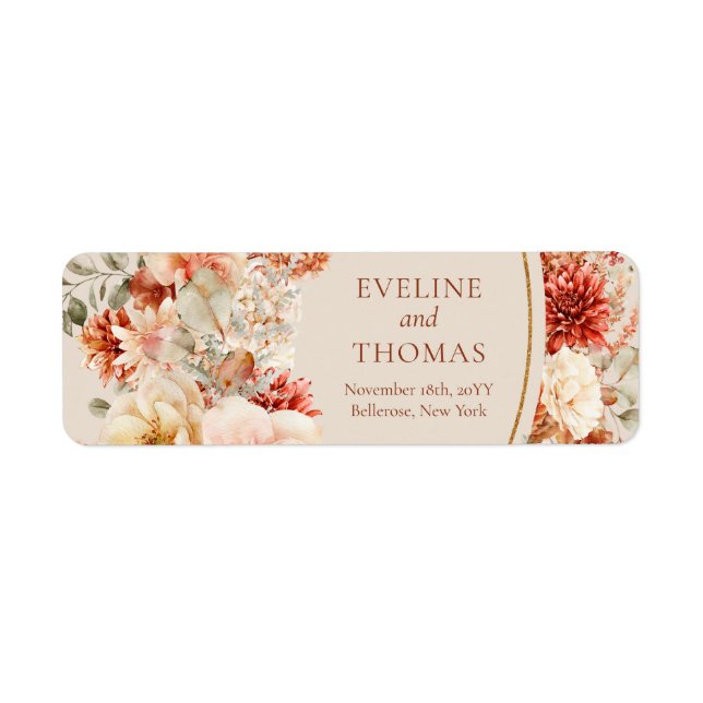 Trendy copper blush and burgundy flowers sage  (Front)