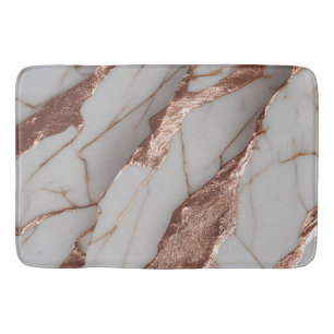 Trendy Copper Glitter Marble Bath Mat