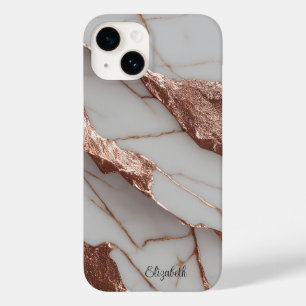 Trendy Copper Glitter Marble Case-Mate iPhone 14 Case
