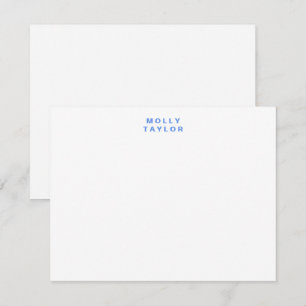 Trendy Cornflower Blue Bold Two Line Name Chic Card