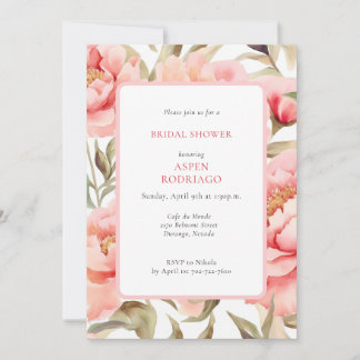 Trendy Cottagecore Floral Bridal Shower All-in-One Invitation