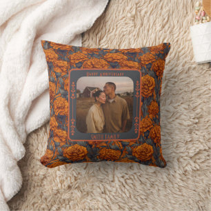 Trendy Couple Golden Anniversary Throw Pillow