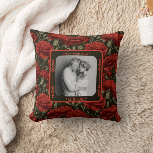 Trendy Couple Wedding Anniversary  Throw Pillow   (Blanket)