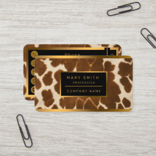 Trendy Cow Faux Leather Elegant Collection Business Card