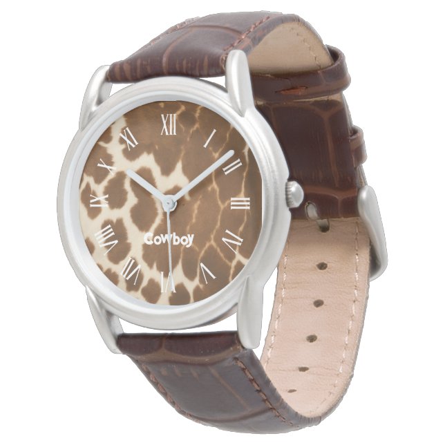 Trendy Cow Faux Leather Elegant Collection Watch (Angled)