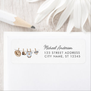 Trendy Cowboy Western Baby Shower Return Address  