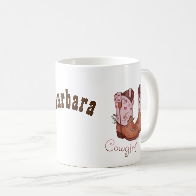 Trendy Cowgirl Boots | Cute Western Style Coffee Mug (Front Right)
