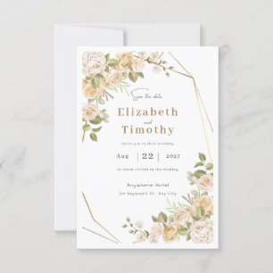 Trendy Cream  Save The Date Wedding Invitation